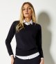 Kustom Kit Ladies Arundel Cotton Acrylic V Neck Sweater