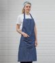 Dennys Cross Dyed Denim Bib Apron with Pocket